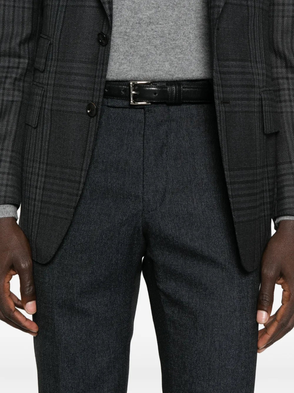 Karl Lagerfeld Flat-front Tailored Trousers In Blue