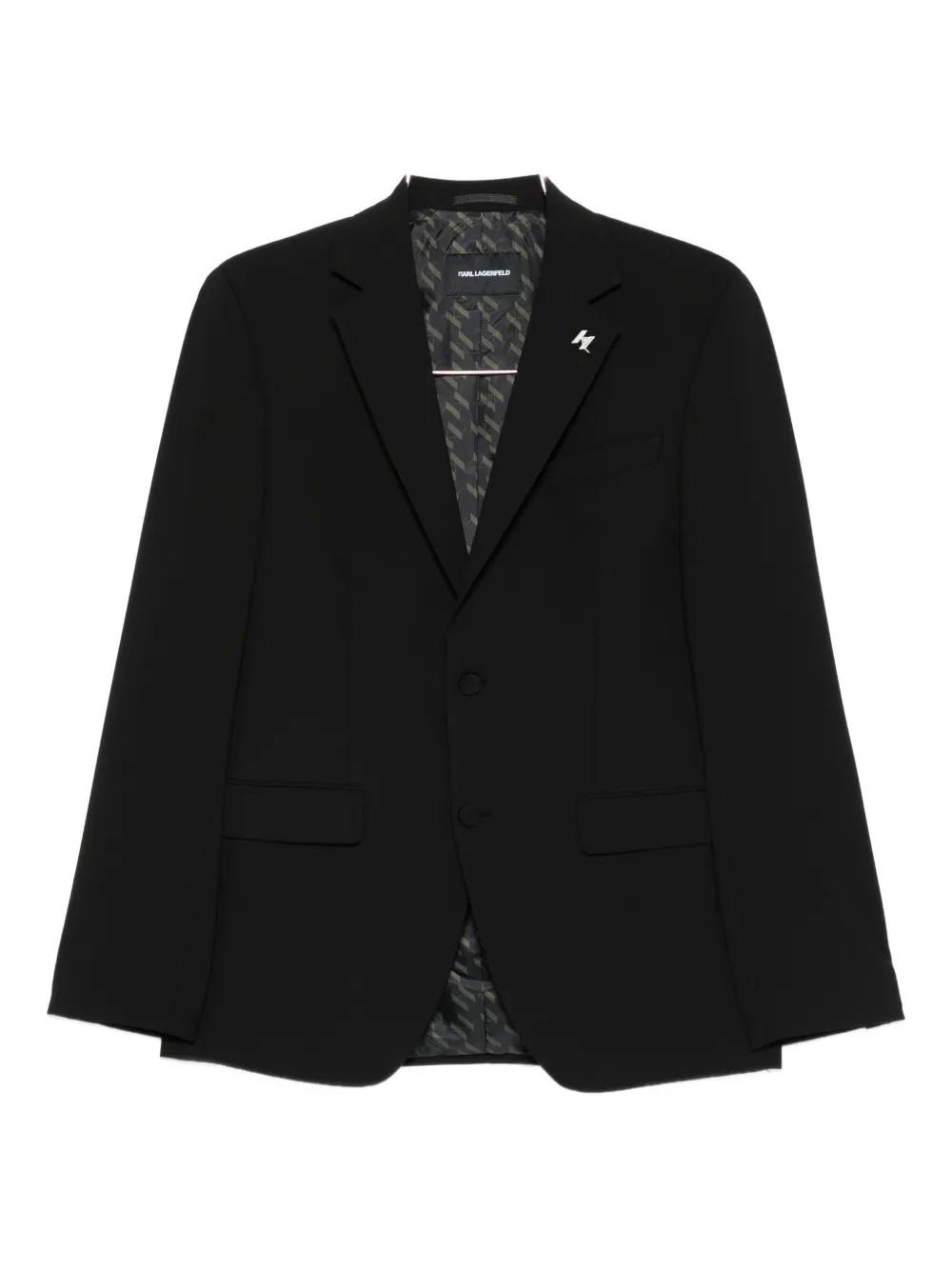 Karl Lagerfeld logo-plaque blazer – Black