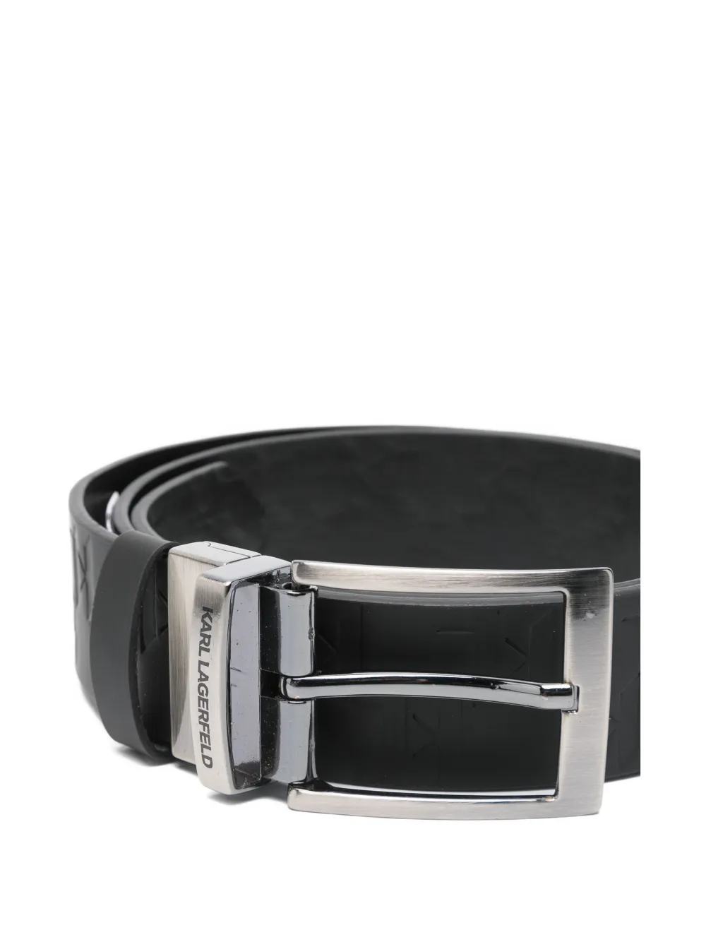 Karl Lagerfeld embossed-buckle belt - Zwart