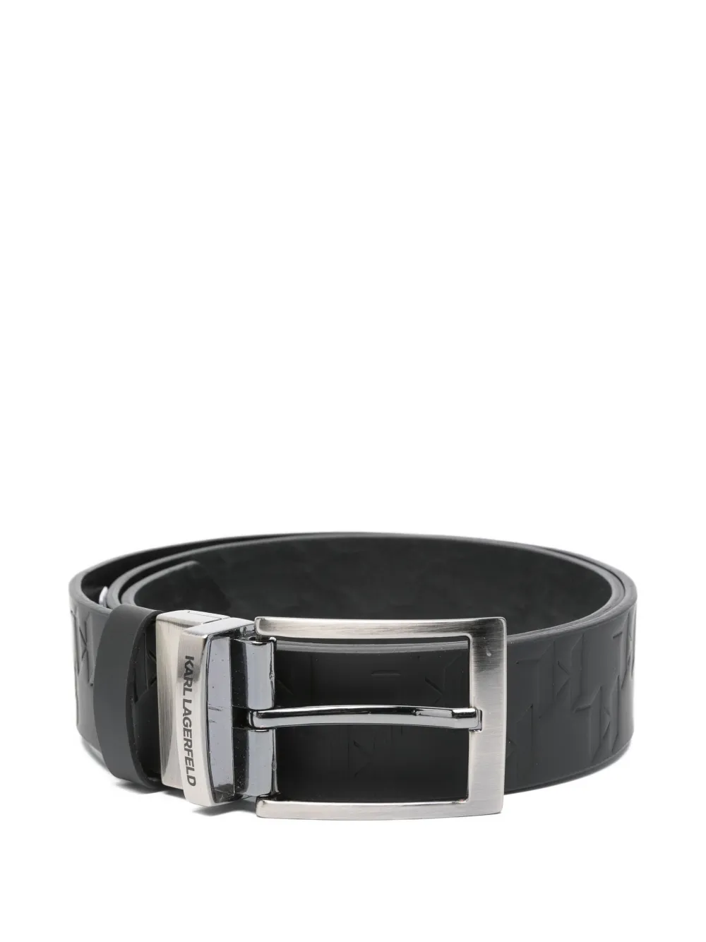 Karl Lagerfeld embossed-buckle belt Zwart