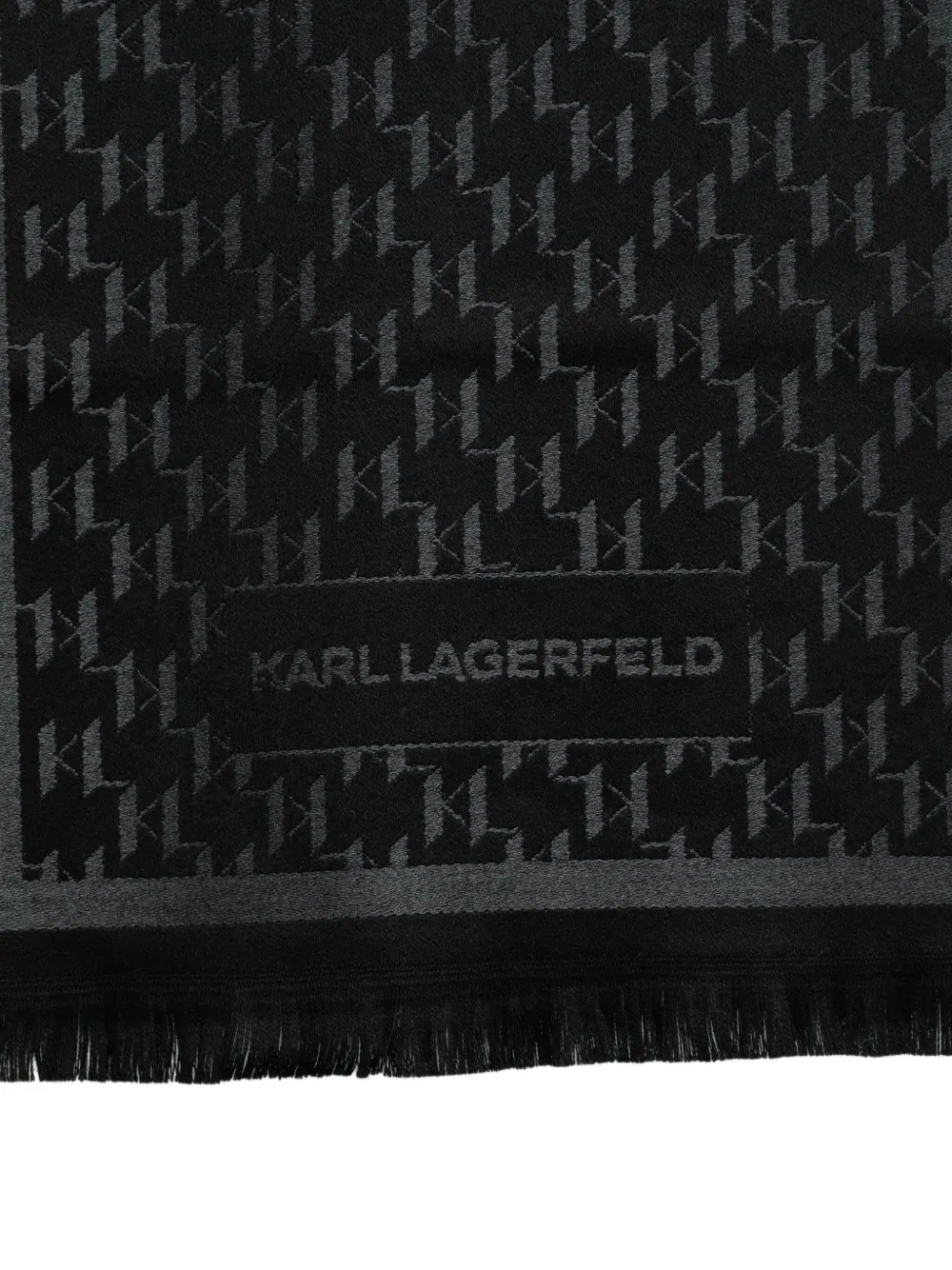 Karl Lagerfeld monogram wool-blend scarf - Zwart