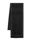 Karl Lagerfeld monogram wool-blend scarf - Black