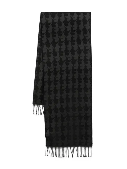 Karl Lagerfeld checked fringed-edges scarf