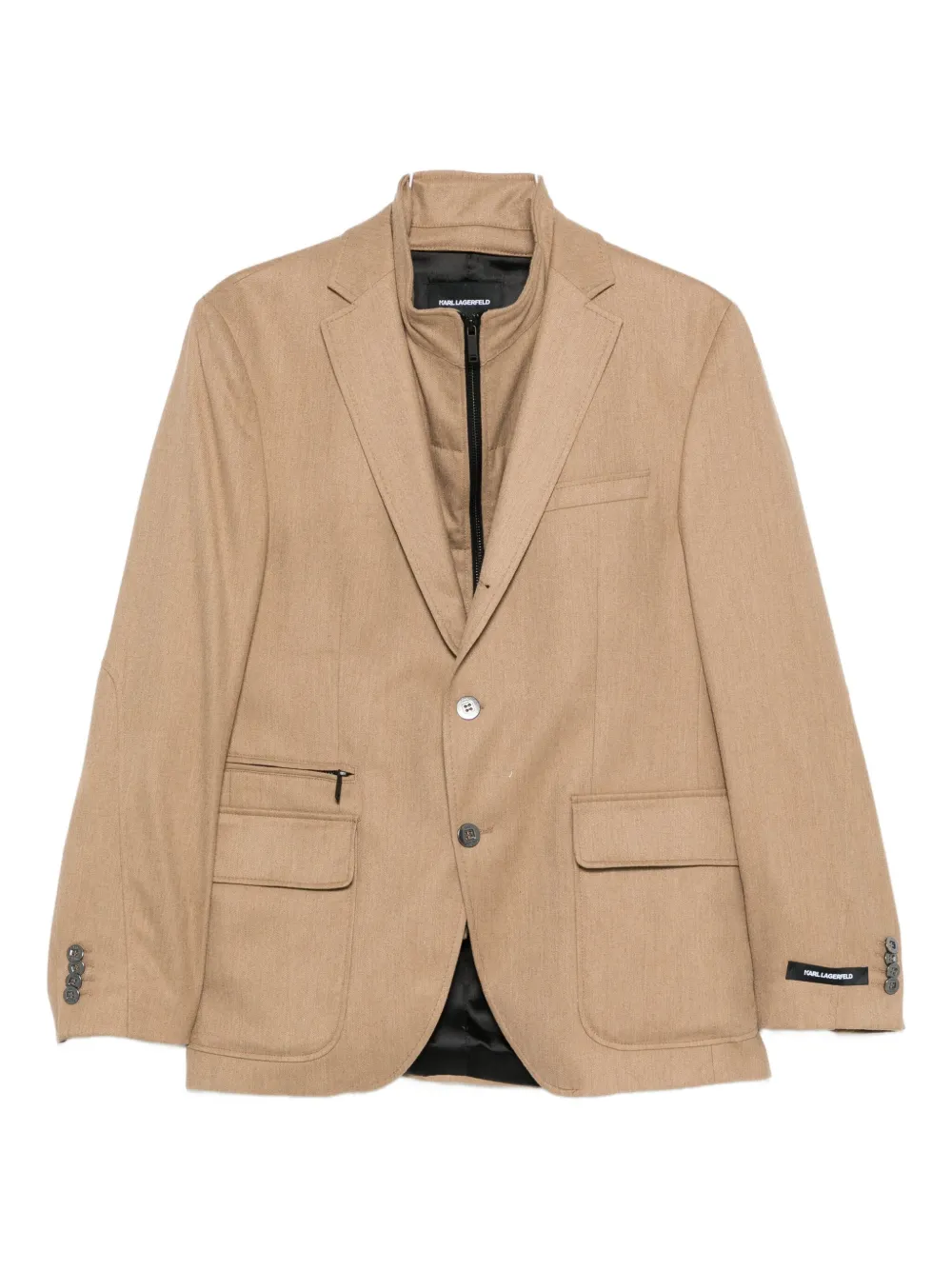 Karl Lagerfeld Single-breasted Blazer In Brown