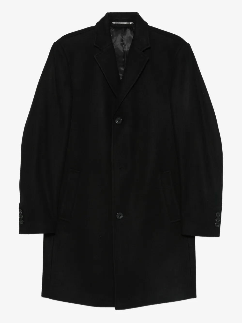 Karl Lagerfeld wool blend single-breasted coat | Black | Image 1