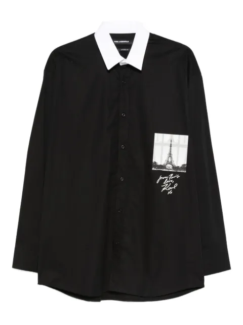 Karl Lagerfeld contrast-collar eiffel-tower shirt