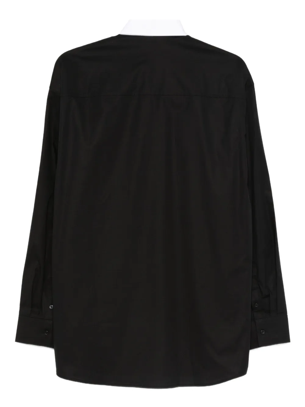 Karl Lagerfeld contrast-collar eiffel-tower shirt - Zwart