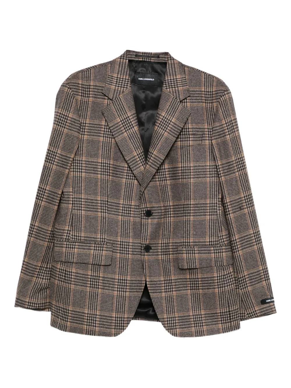 Karl Lagerfeld checked wool jacket - Marrone