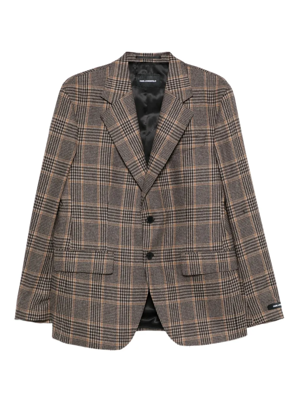 Karl Lagerfeld checked wool jacket | Brown | Image 1