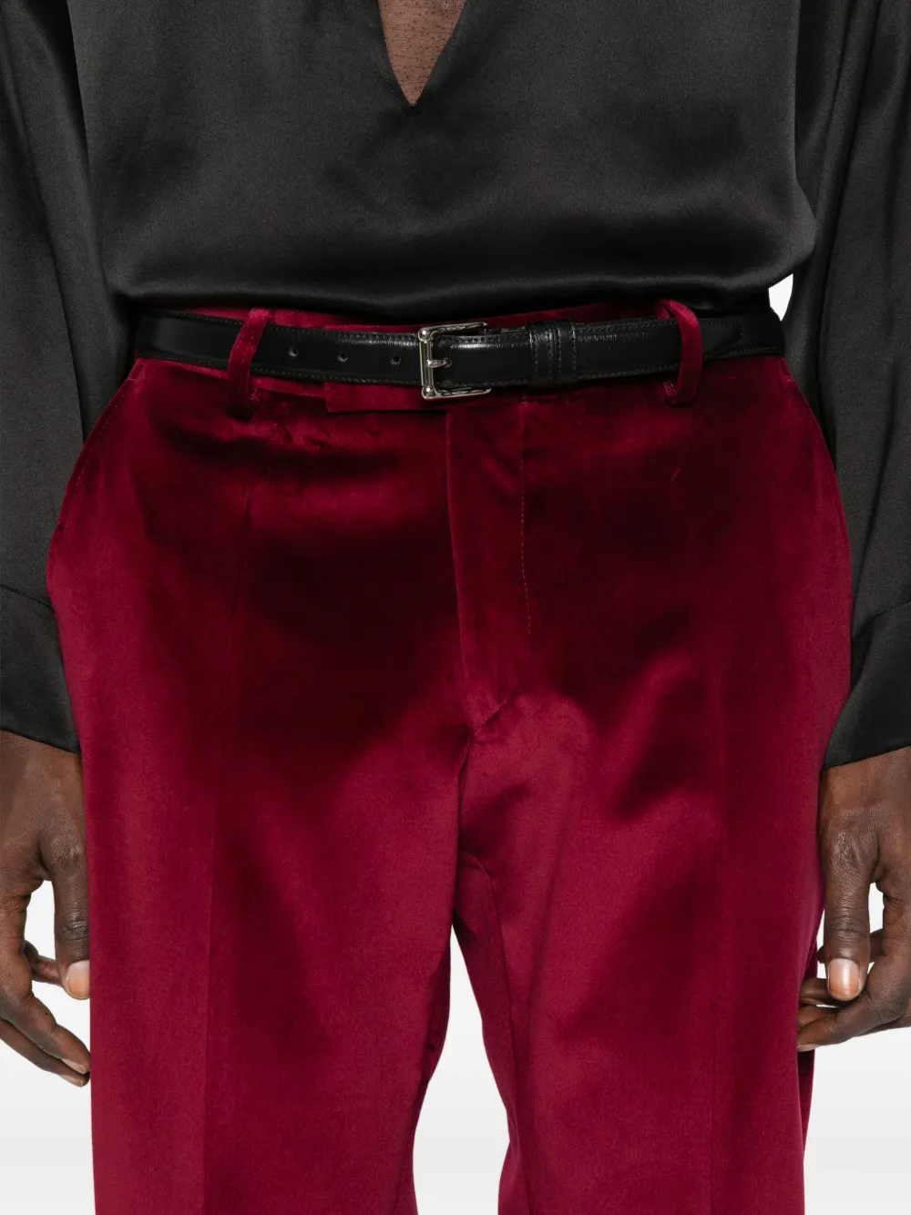 Karl Lagerfeld Tube fluwelen broek Rood
