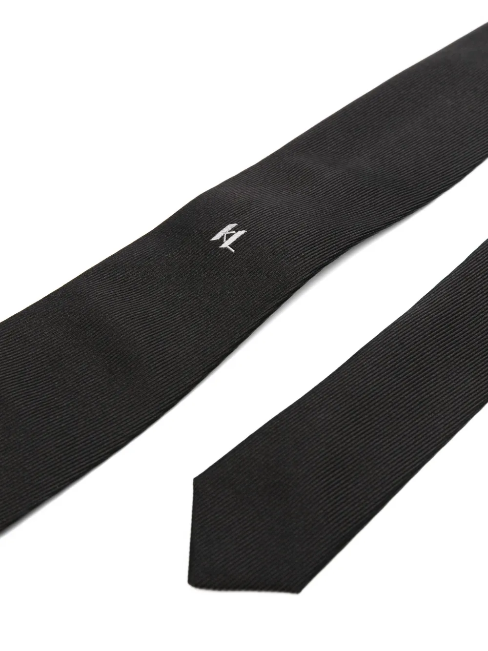 Karl Lagerfeld Stropdas met geborduurd logo - Zwart
