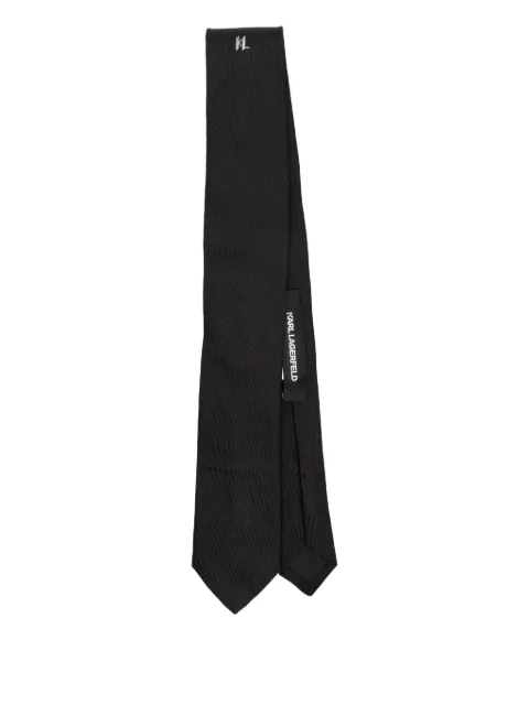 Karl Lagerfeld logo-embroidered silk tie