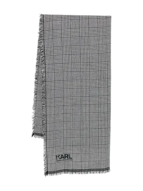 Karl Lagerfeld houndstooth-check wool scarf
