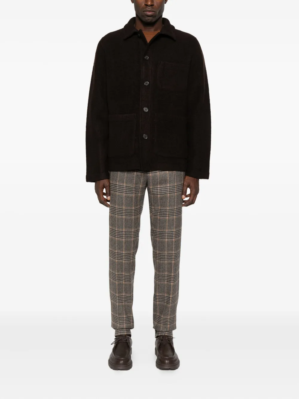 Karl Lagerfeld checked wool trousers - Beige