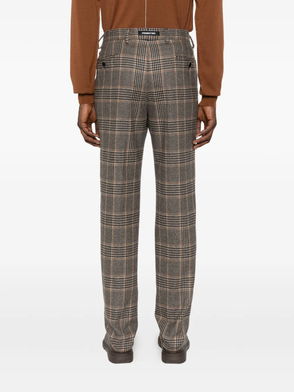 Karl Lagerfeld Geruite wollen broek Beige