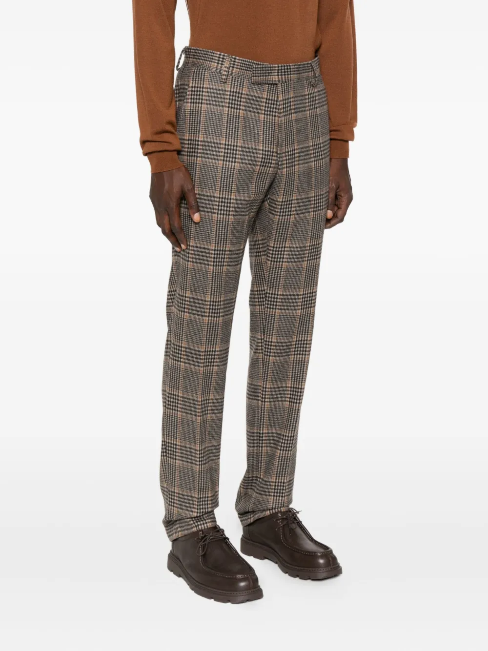 Karl Lagerfeld Geruite wollen broek Beige