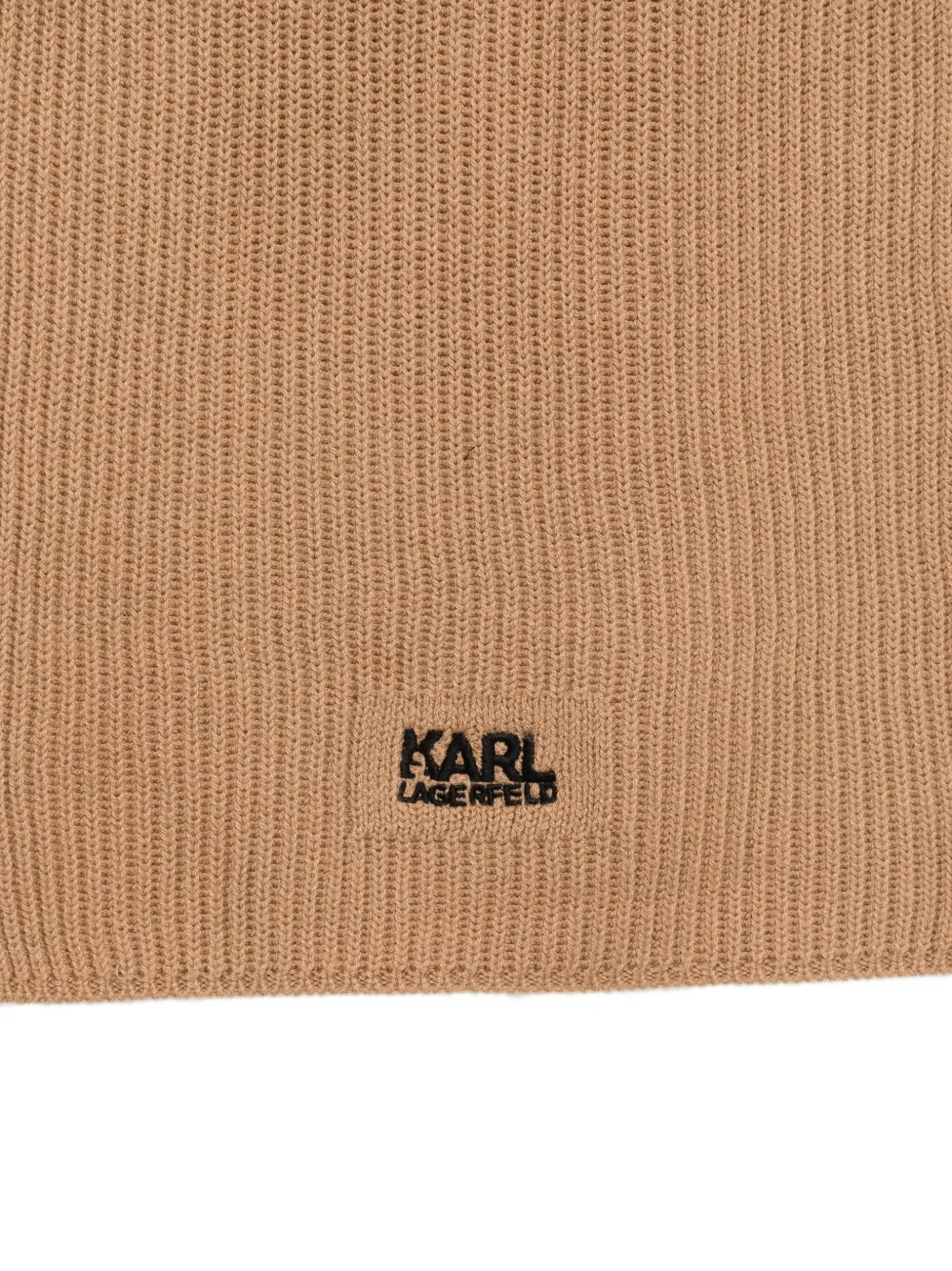 Karl Lagerfeld ribbed cotton scarf - Beige