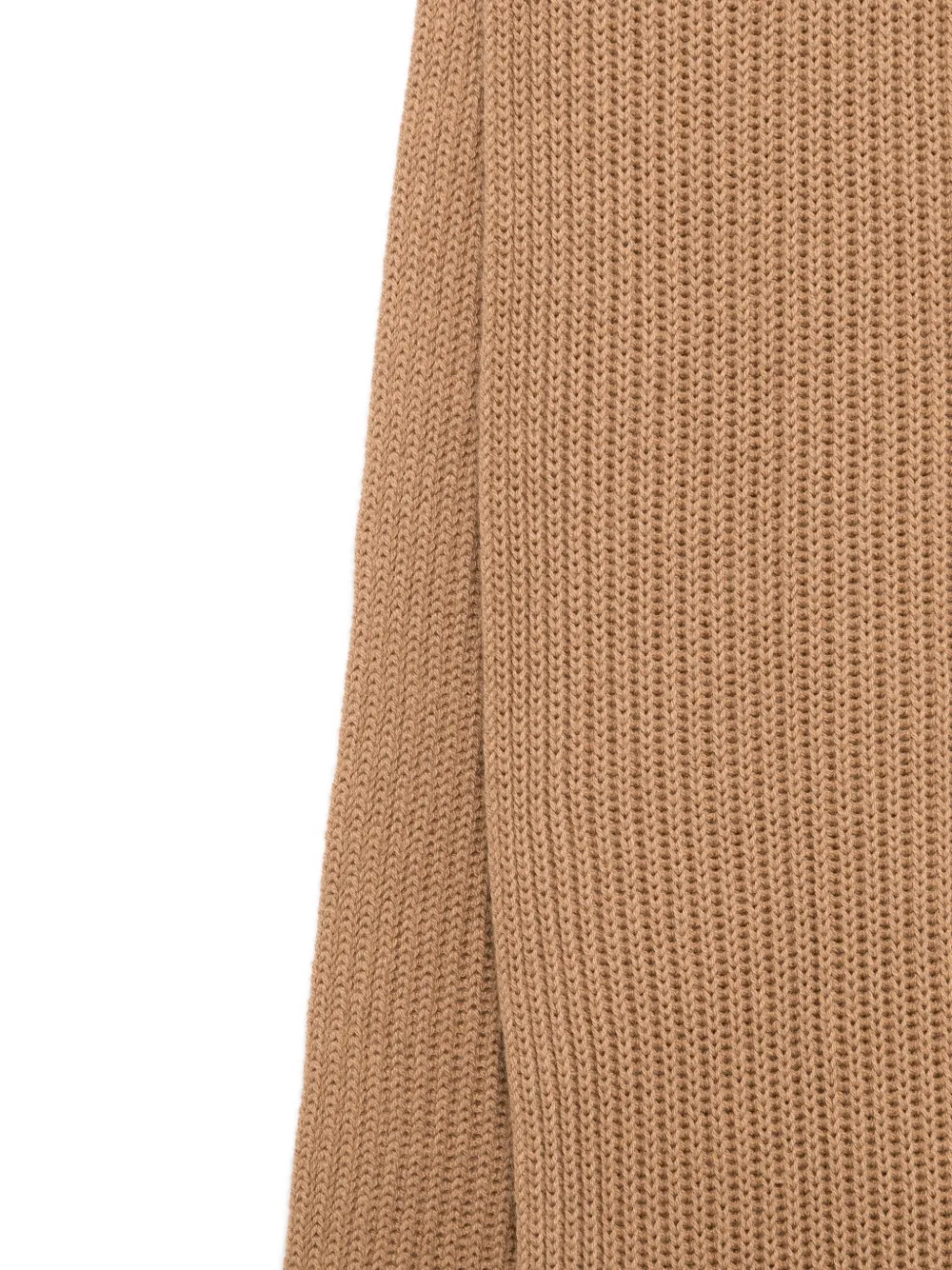 Karl Lagerfeld Ribbed Cotton Scarf In Brown