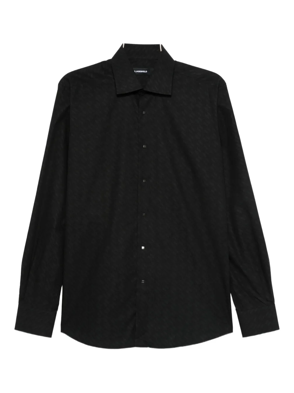 Karl Lagerfeld Printed Cotton Shirt In Black