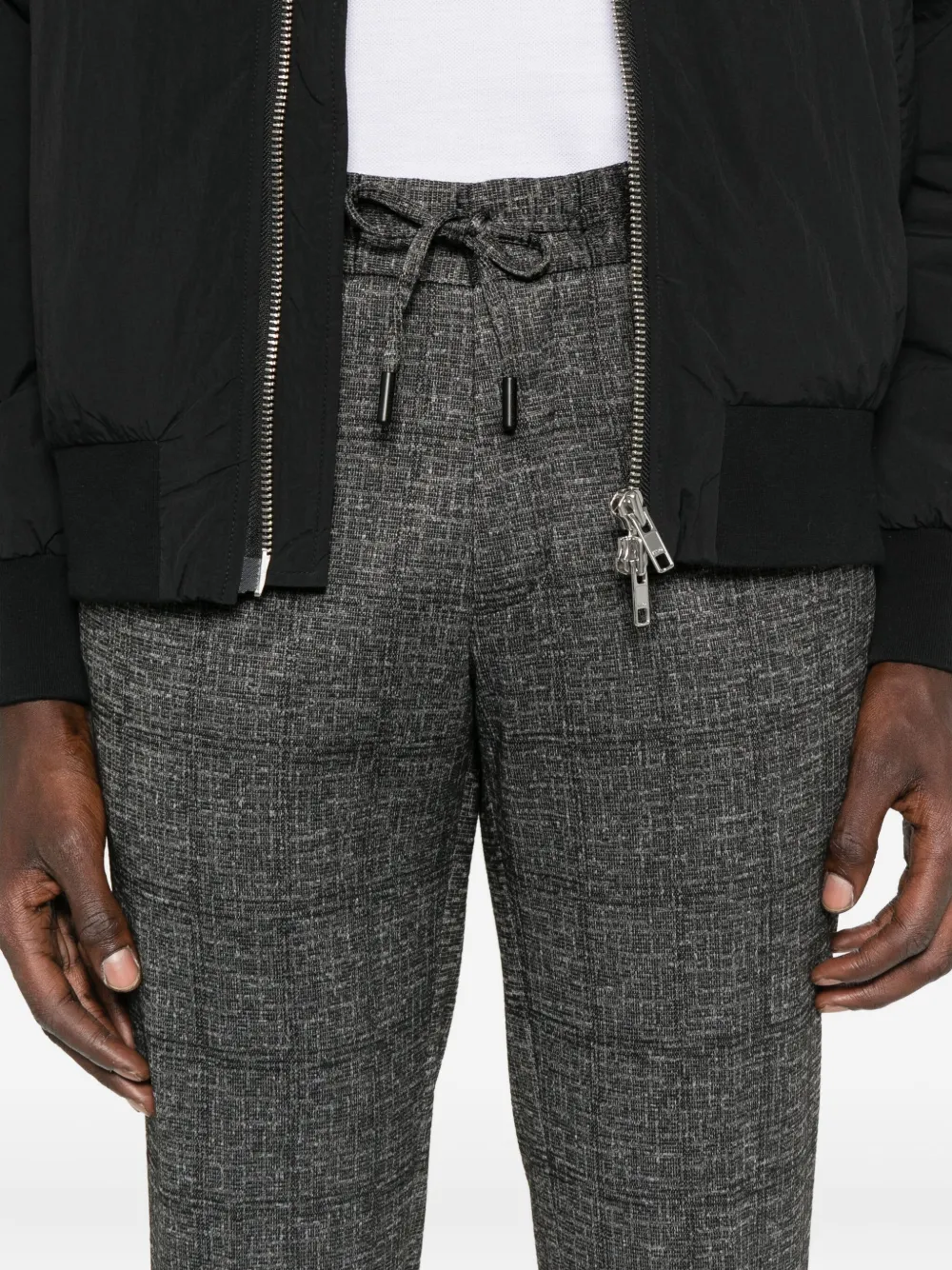 Karl Lagerfeld Broek met trekkoord en textuur Zwart