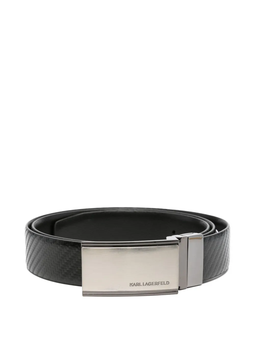 Karl Lagerfeld Leren riem met textuur Zwart