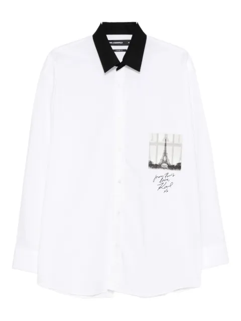 Karl Lagerfeld contrast collar graphic shirt