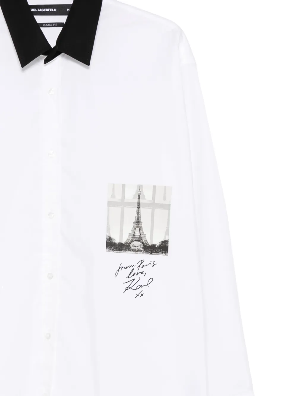 Karl Lagerfeld Overhemd met contrasterende kraag Wit