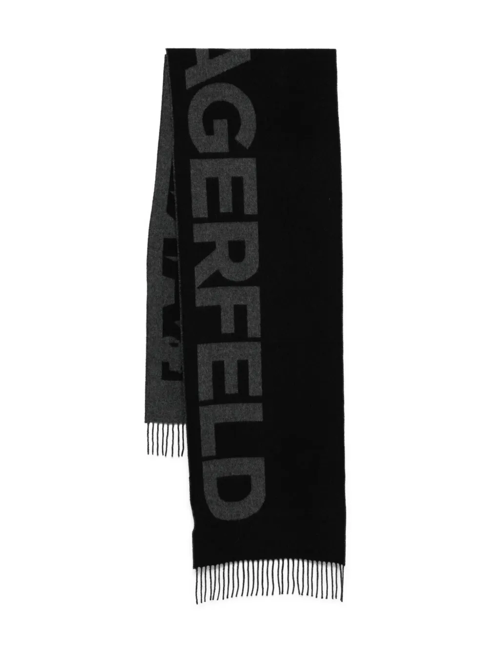 logo-plaque fringe scarf