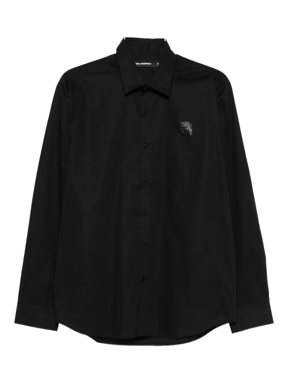 Karl Lagerfeld logo-patch shirt Zwart