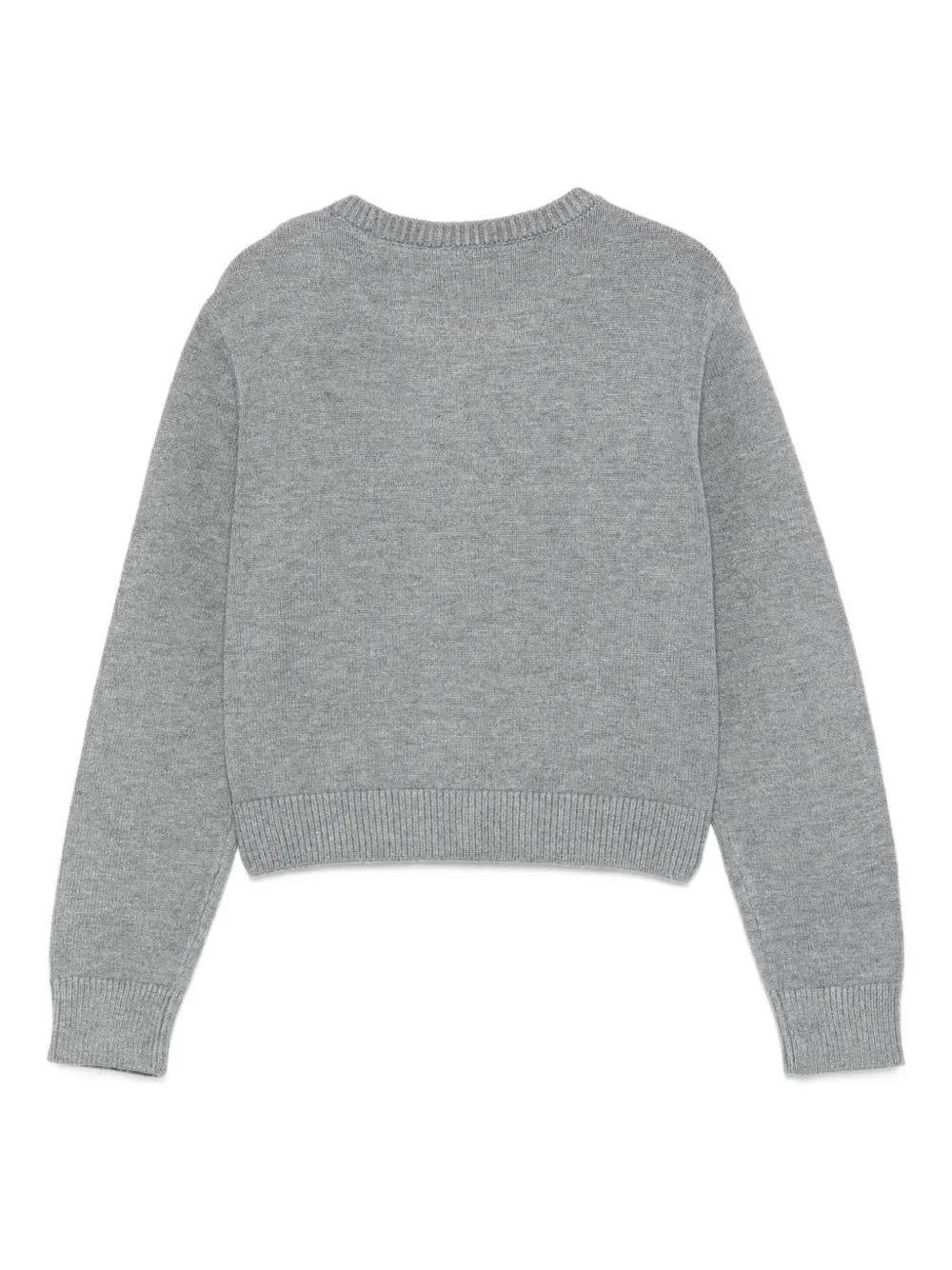 TWINSET Kids Trui met logoplakkaat en ronde hals Grijs