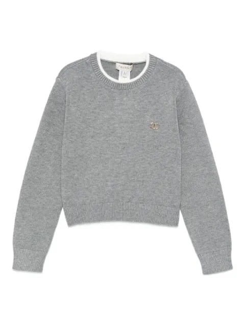 TWINSET Kids logo-plaque crew-neck sweater