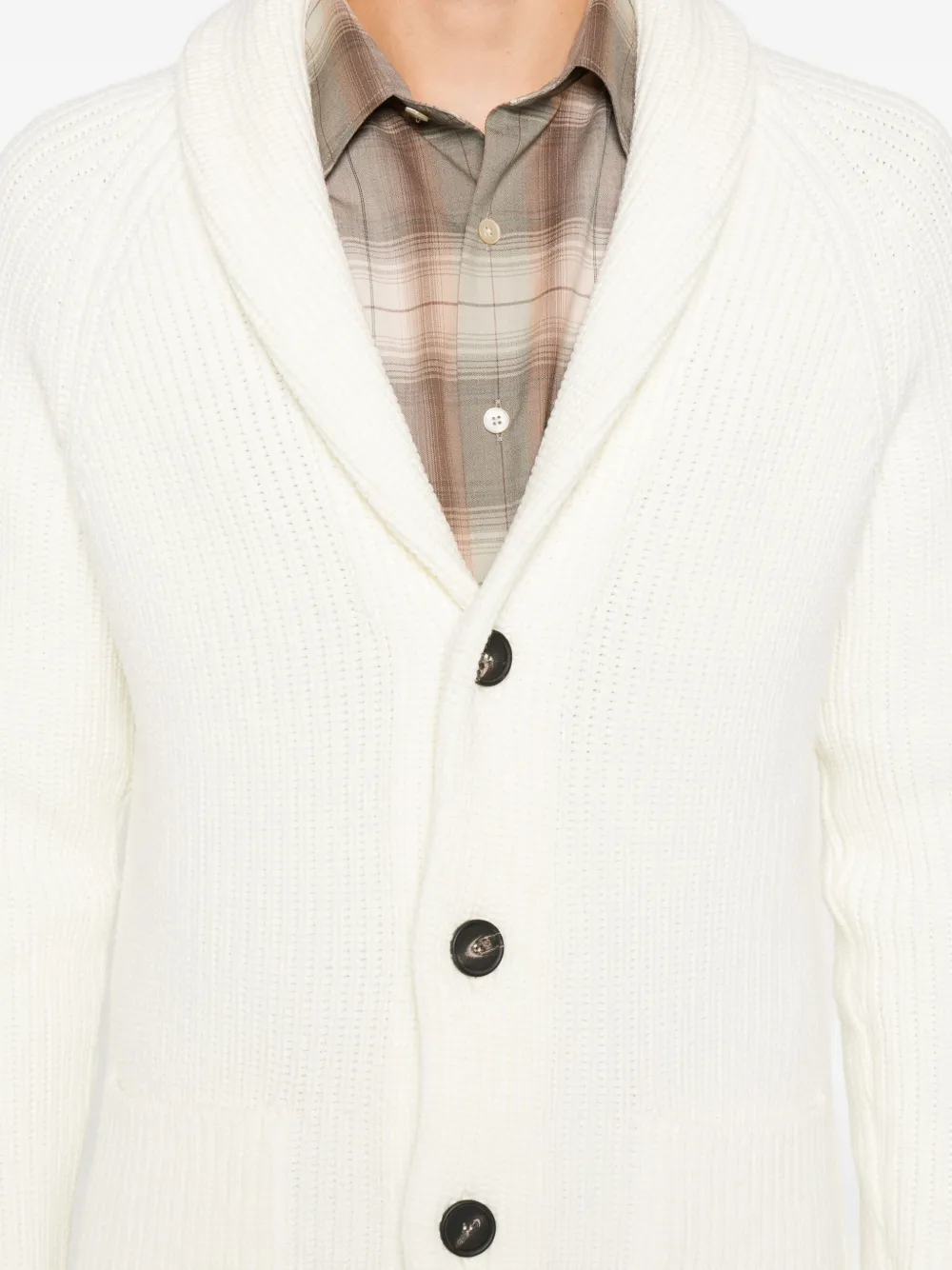 Tagliatore Ribgebreid vest Beige