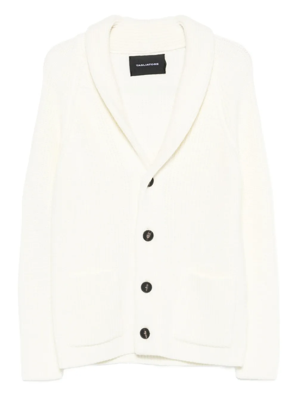 Tagliatore shawl-collar ribbed cardigan | Neutrals | Image 1