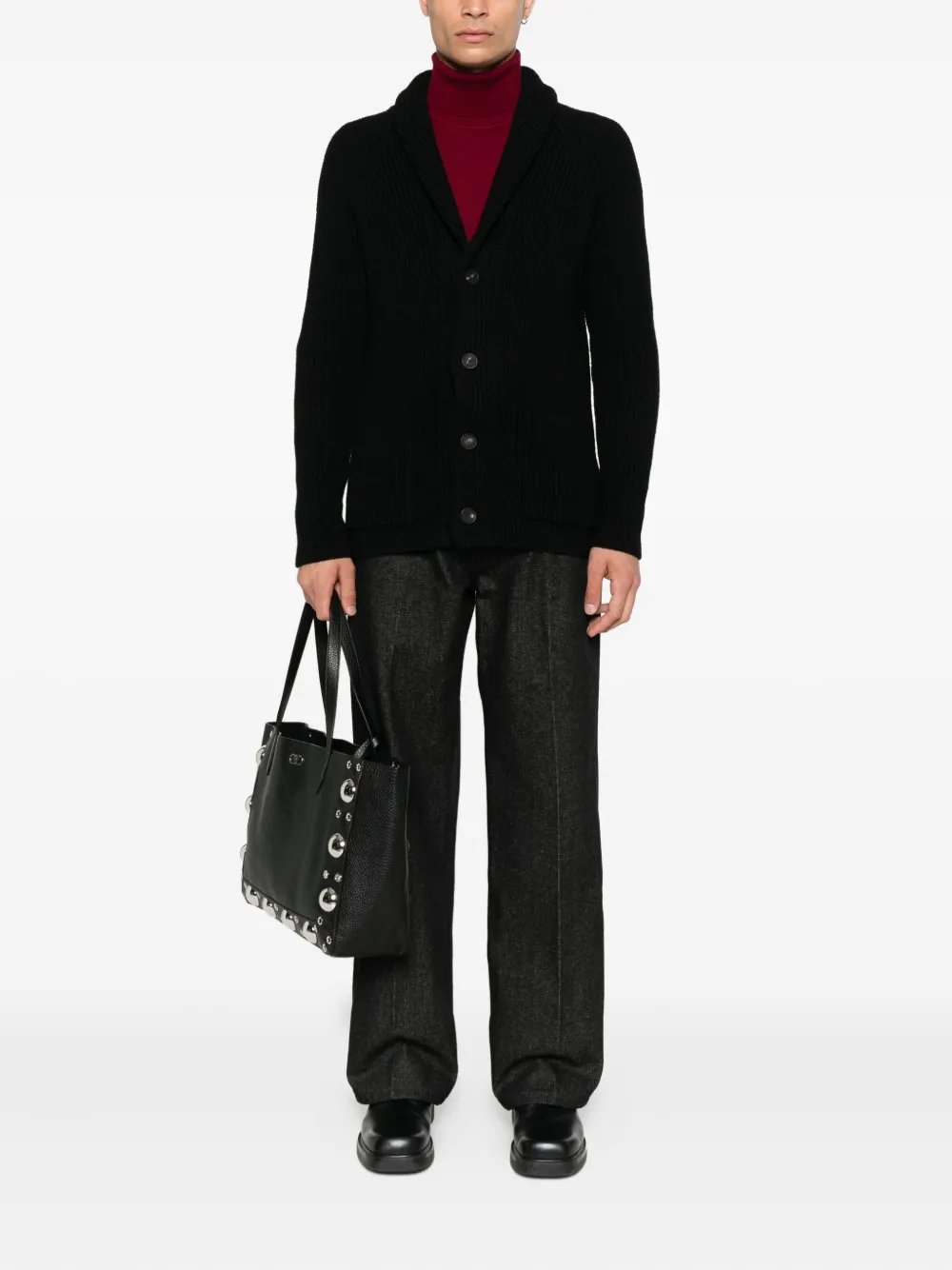 Tagliatore shawl-collar ribbed cardigan | Cardigans | Image 2