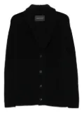 Tagliatore shawl-collar ribbed cardigan - Black