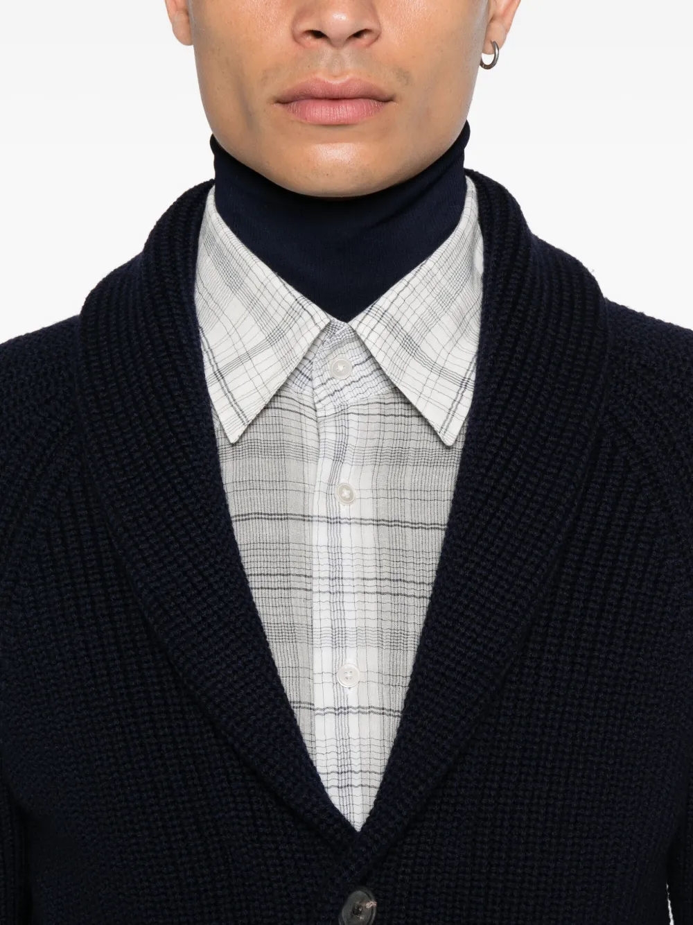 Tagliatore Vest met sjaalkraag en opgestikte zak Blauw