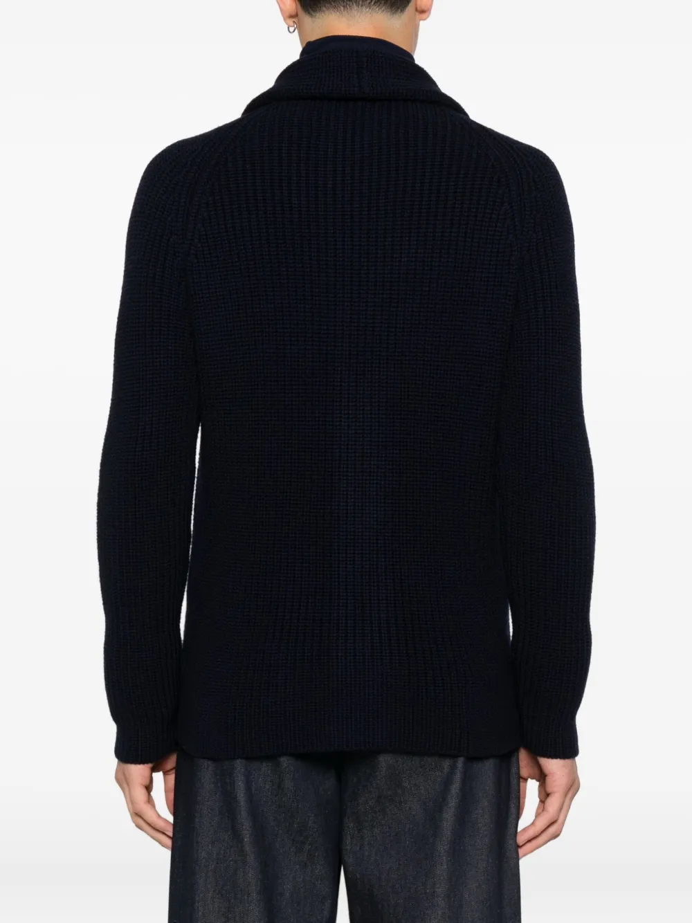 Tagliatore Vest met sjaalkraag en opgestikte zak Blauw