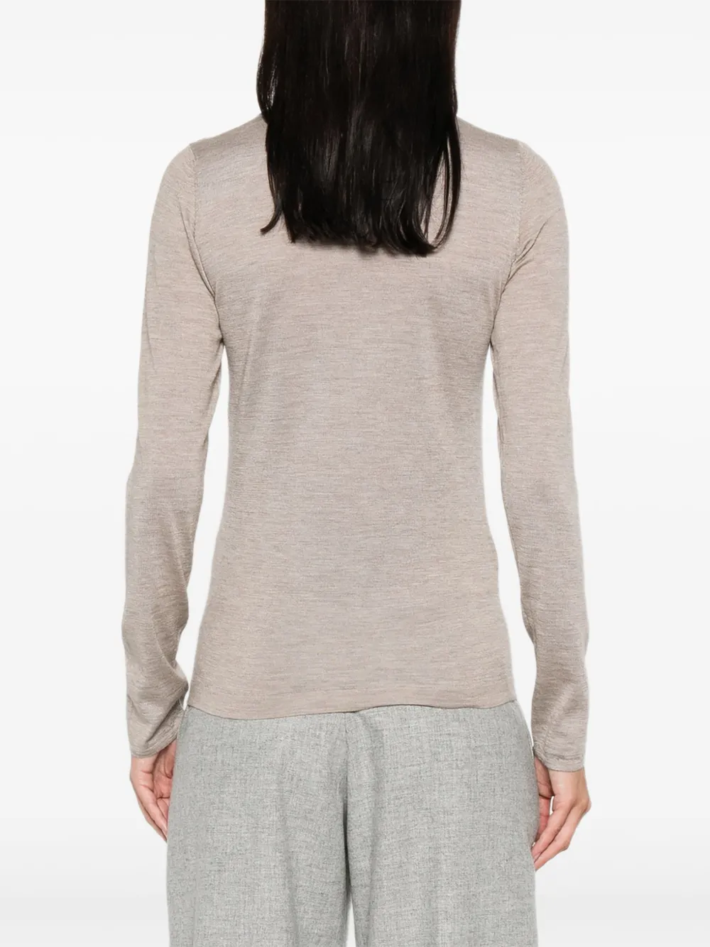 Brunello Cucinelli long-sleeve round-neck sweater Beige