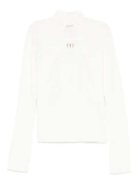 TWINSET Kids high-neck logo-plaque sweater