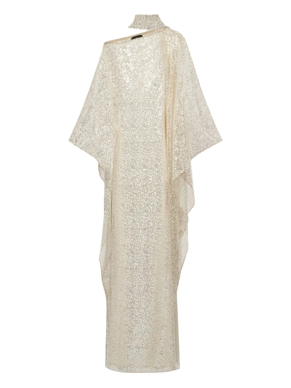 Taller Marmo Streep Disco maxi-jurk verfraaid met pailletten Beige