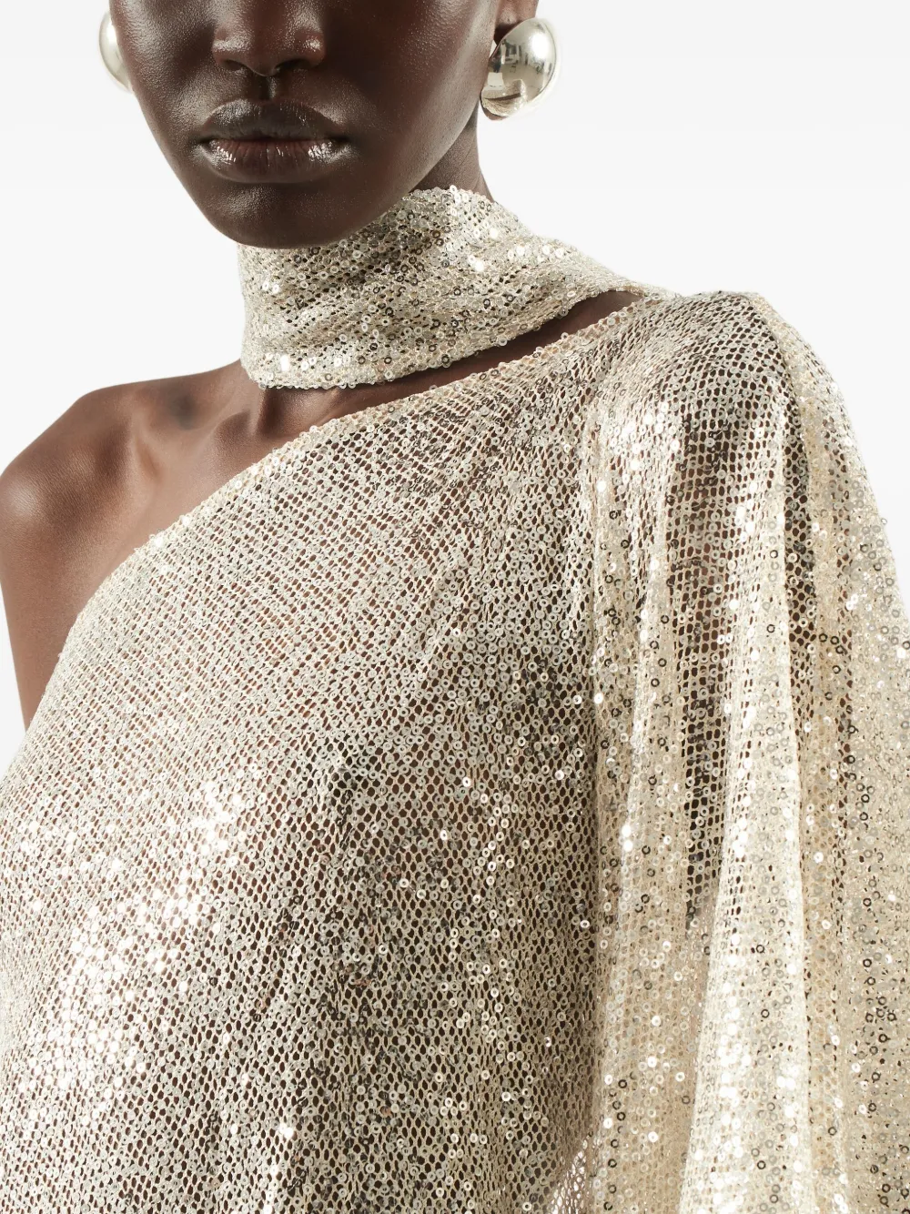 Taller Marmo Streep Disco maxi-jurk verfraaid met pailletten Beige