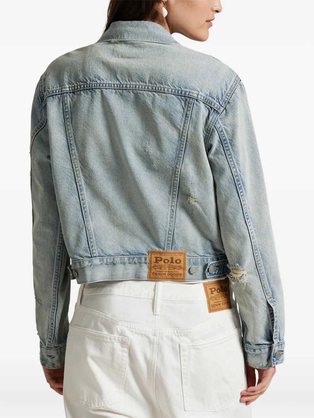 Polo Ralph Lauren distressed denim jacket Blauw