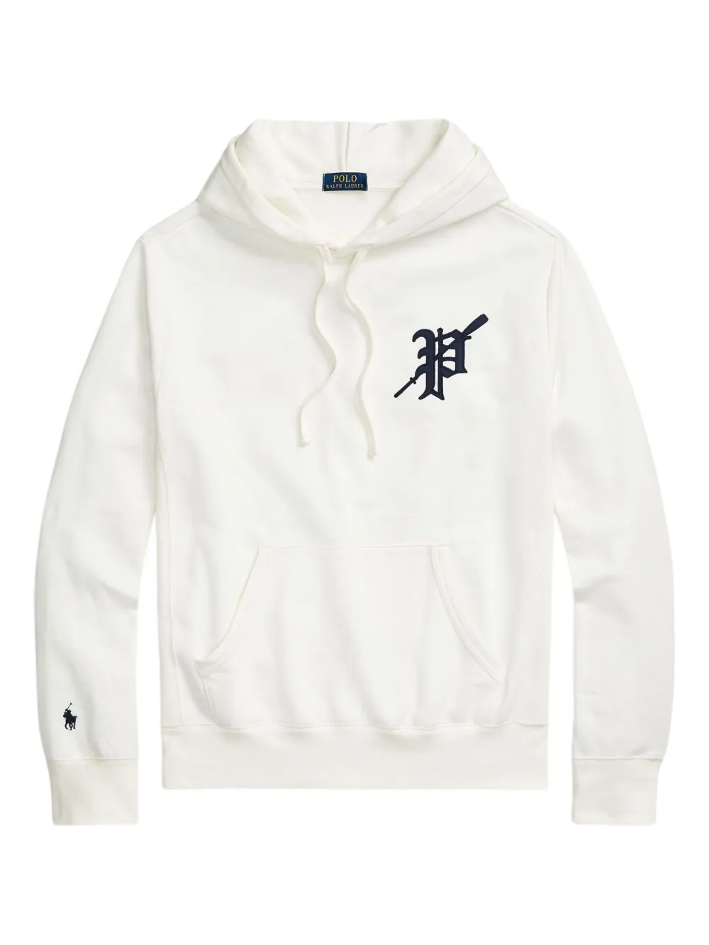embroidered-logo hoodie
