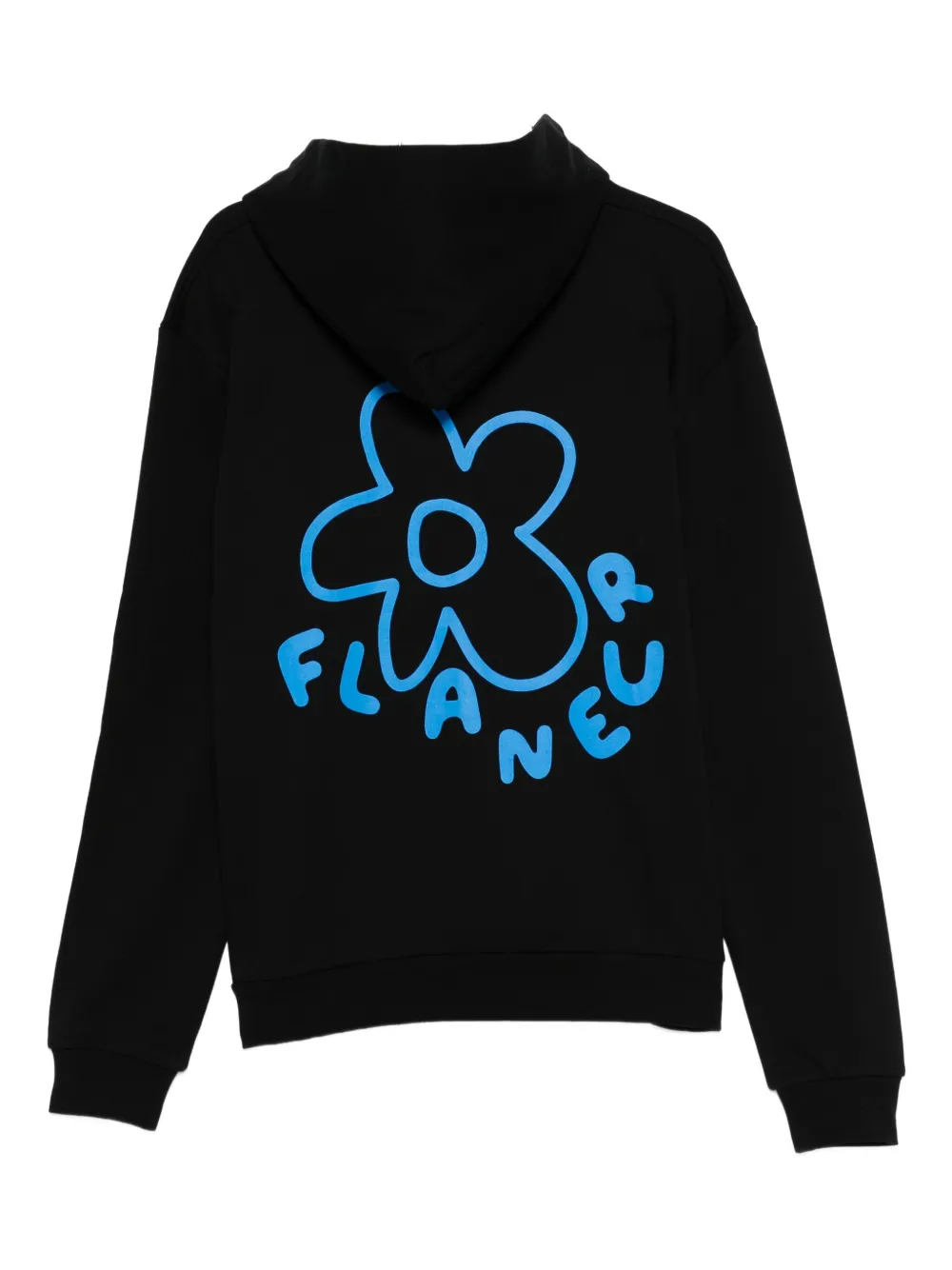 FLÂNEUR Hoodie met bloemenprint Zwart