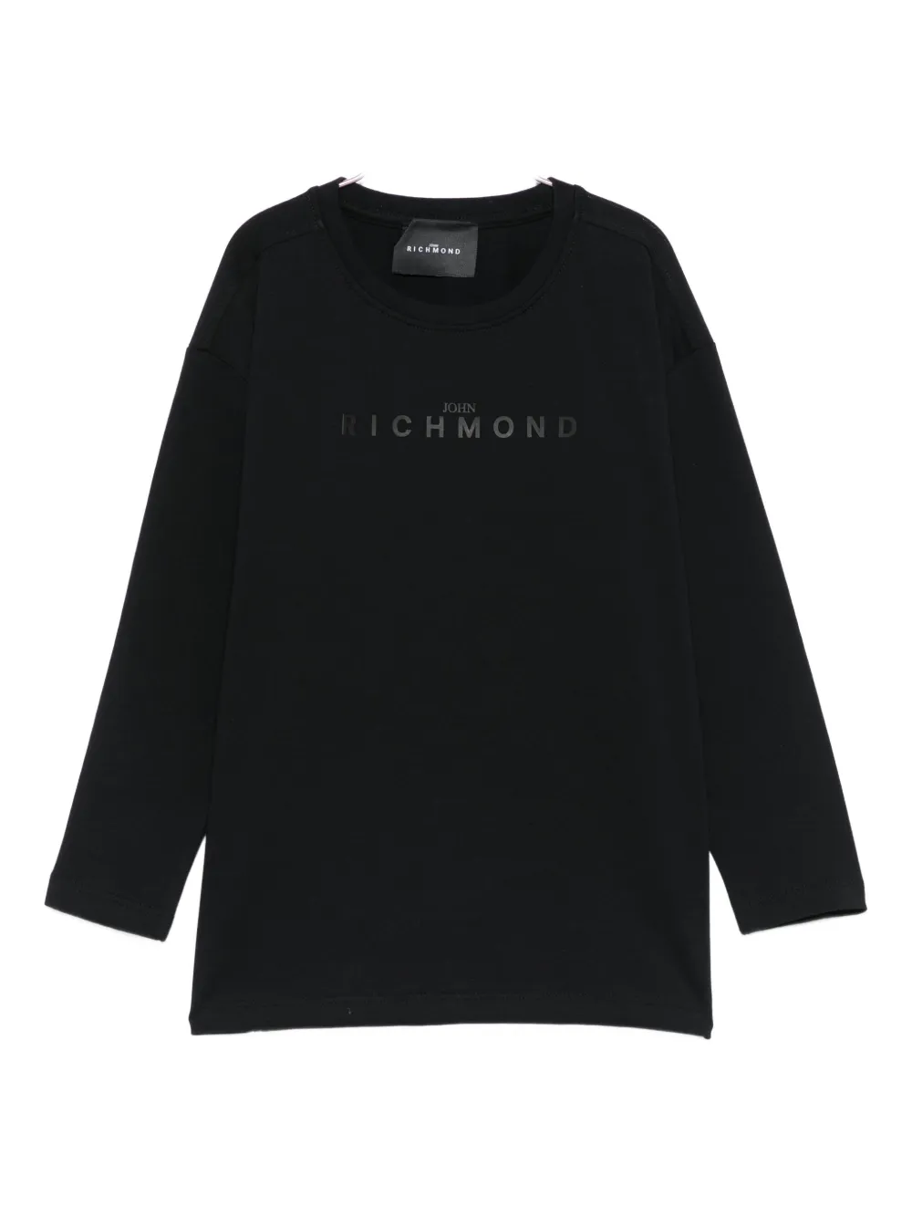 John Richmond Junior logo-print long-sleeve T-shirt - Nero