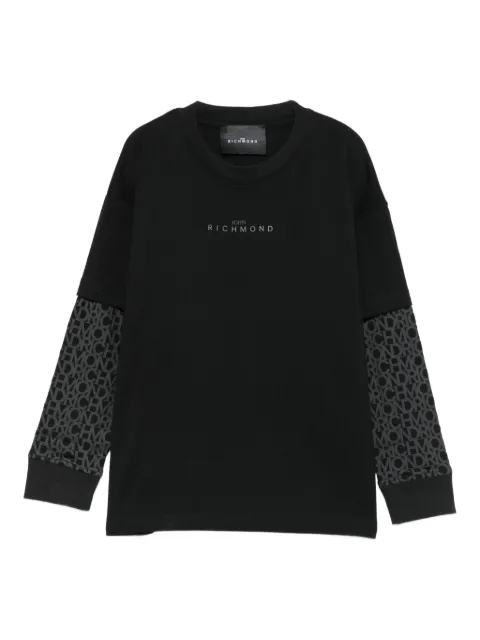 John Richmond Junior logo-print long-sleeve top