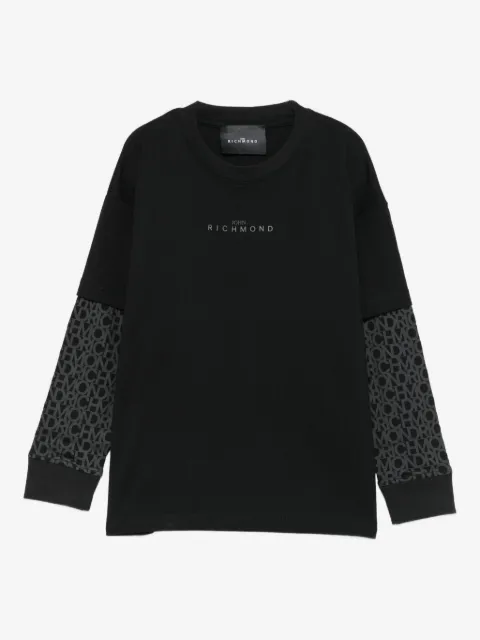 John Richmond Junior logo-print long-sleeve top