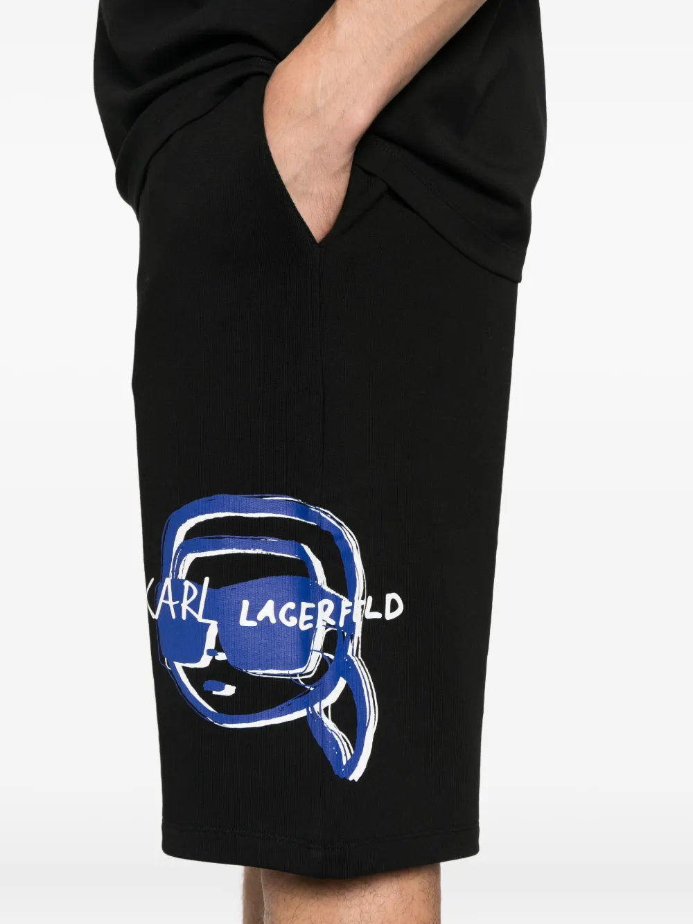 Karl Lagerfeld Shorts met logoprint Zwart