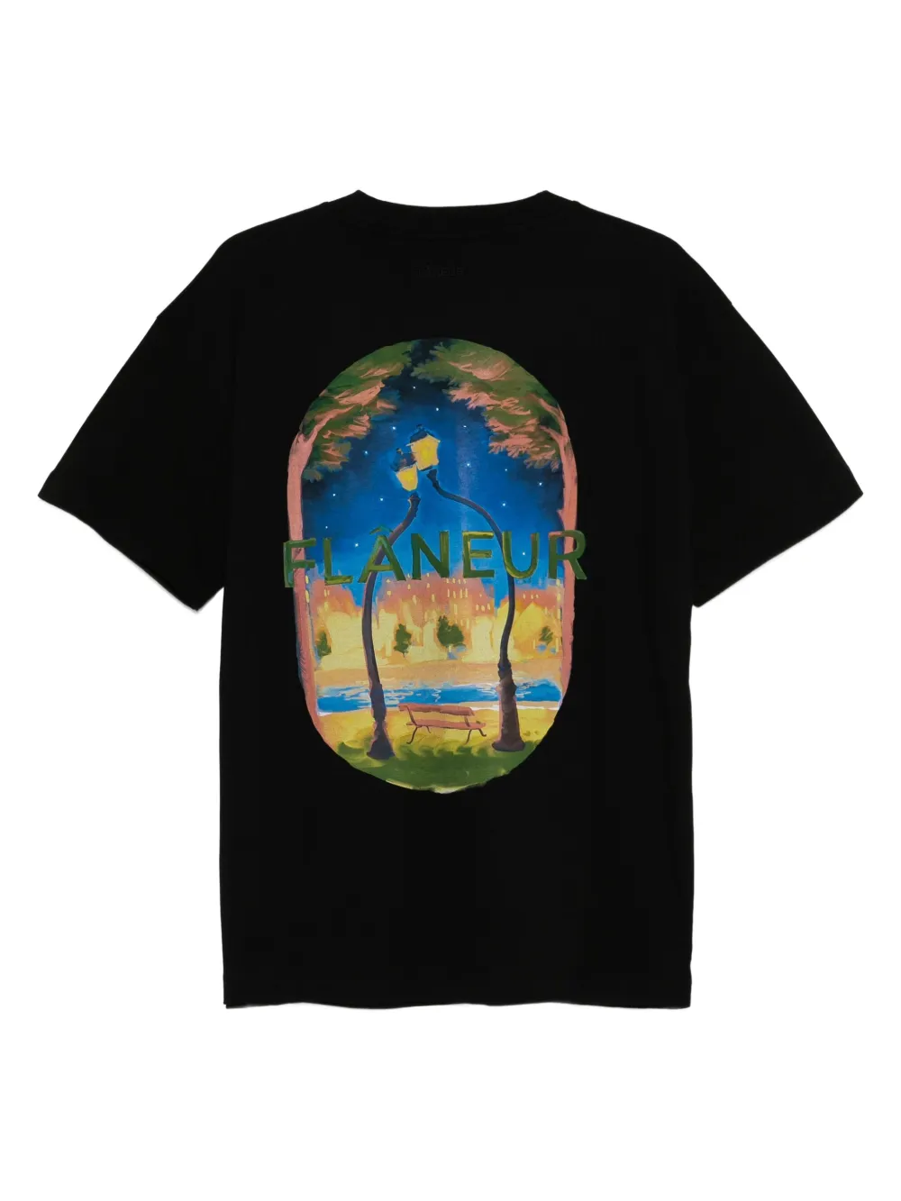 FLÂNEUR Lanterns of Love katoenen T-shirt met grafische print - Zwart