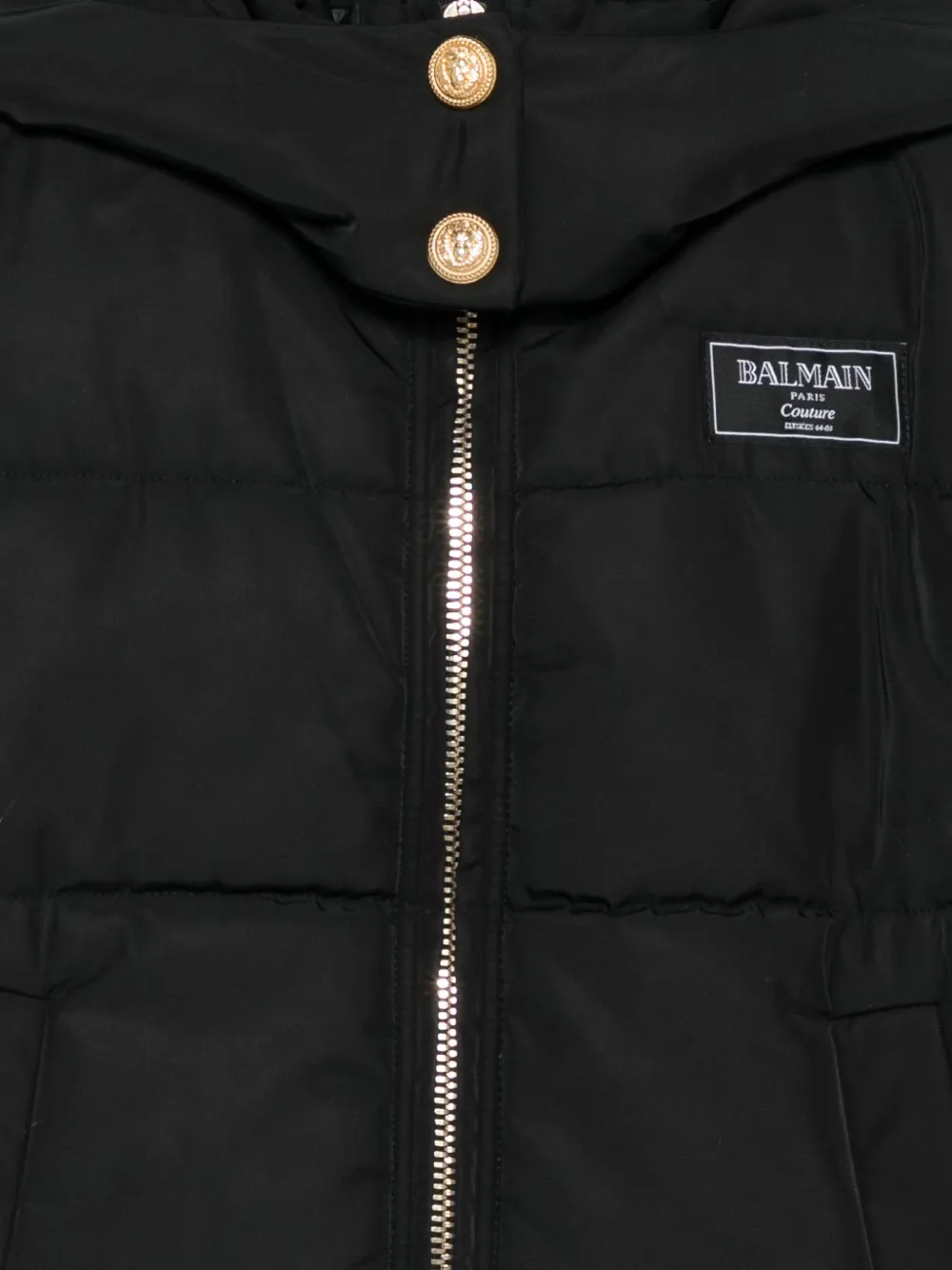 Balmain Kids hooded puffer jacket Zwart